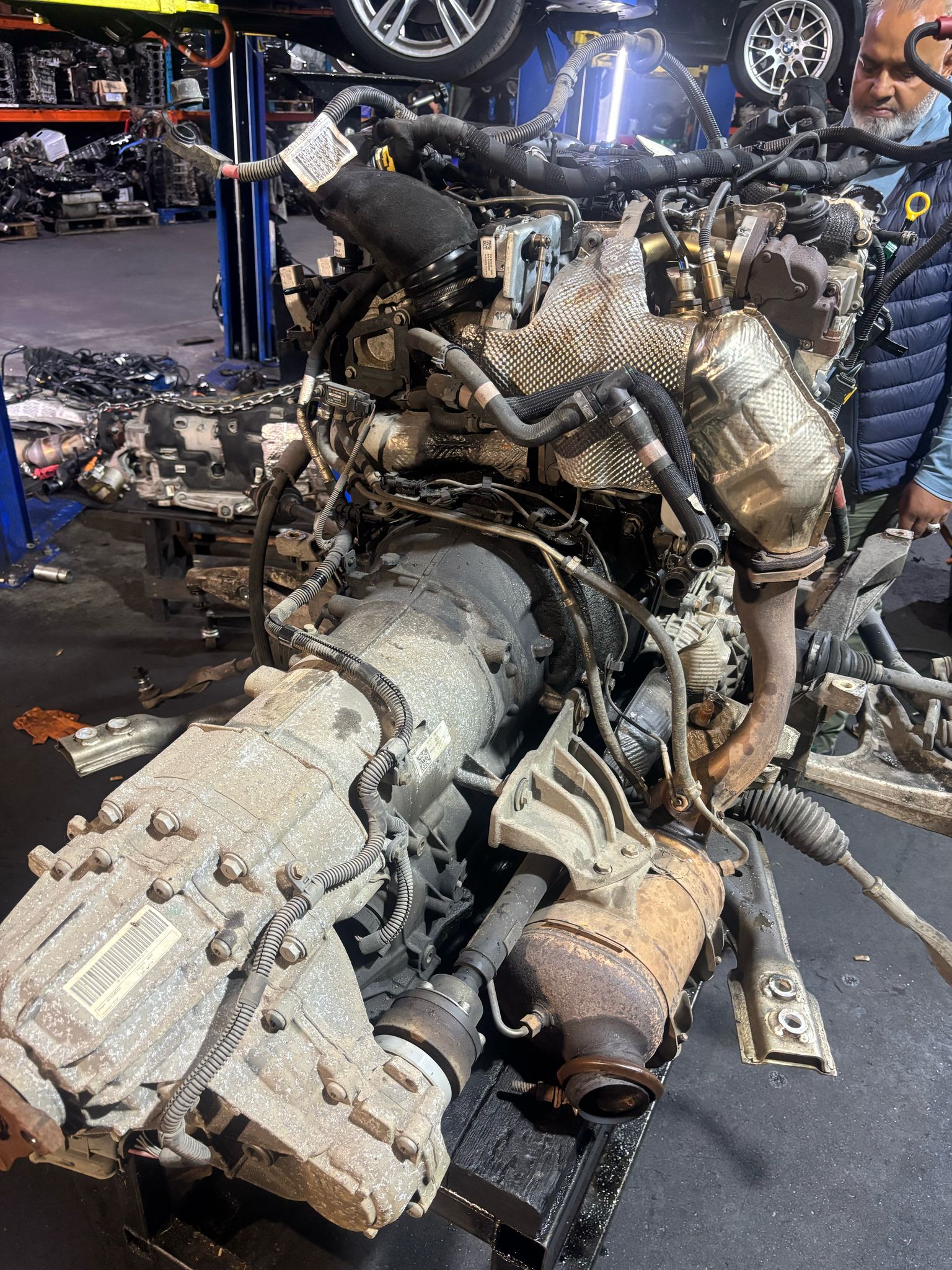 Disassembled Maserati V6 diesel engine