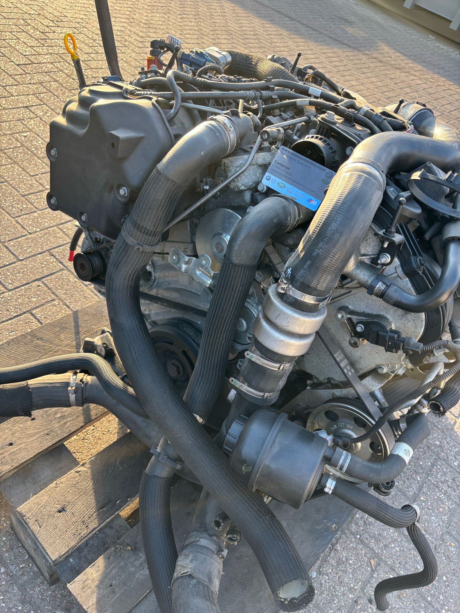  Rebuilt Maserati engine on stand