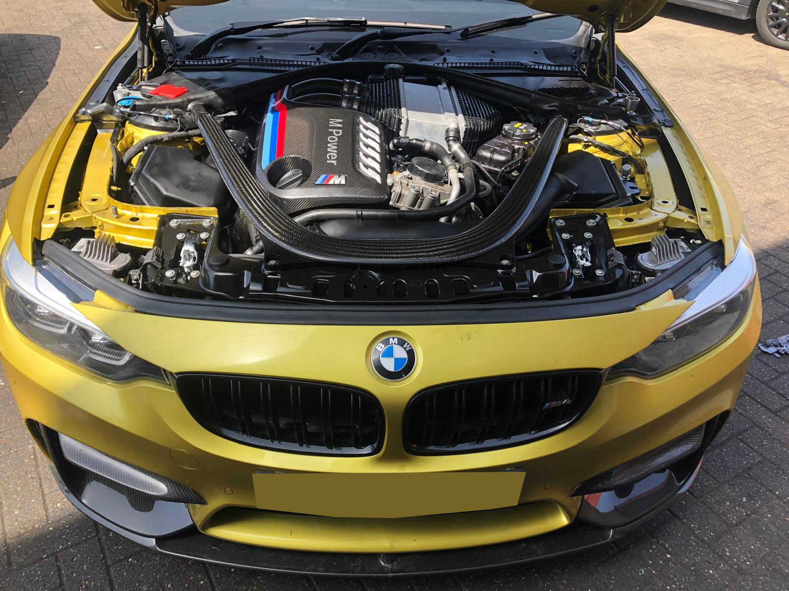 Completed S55 engine bay view