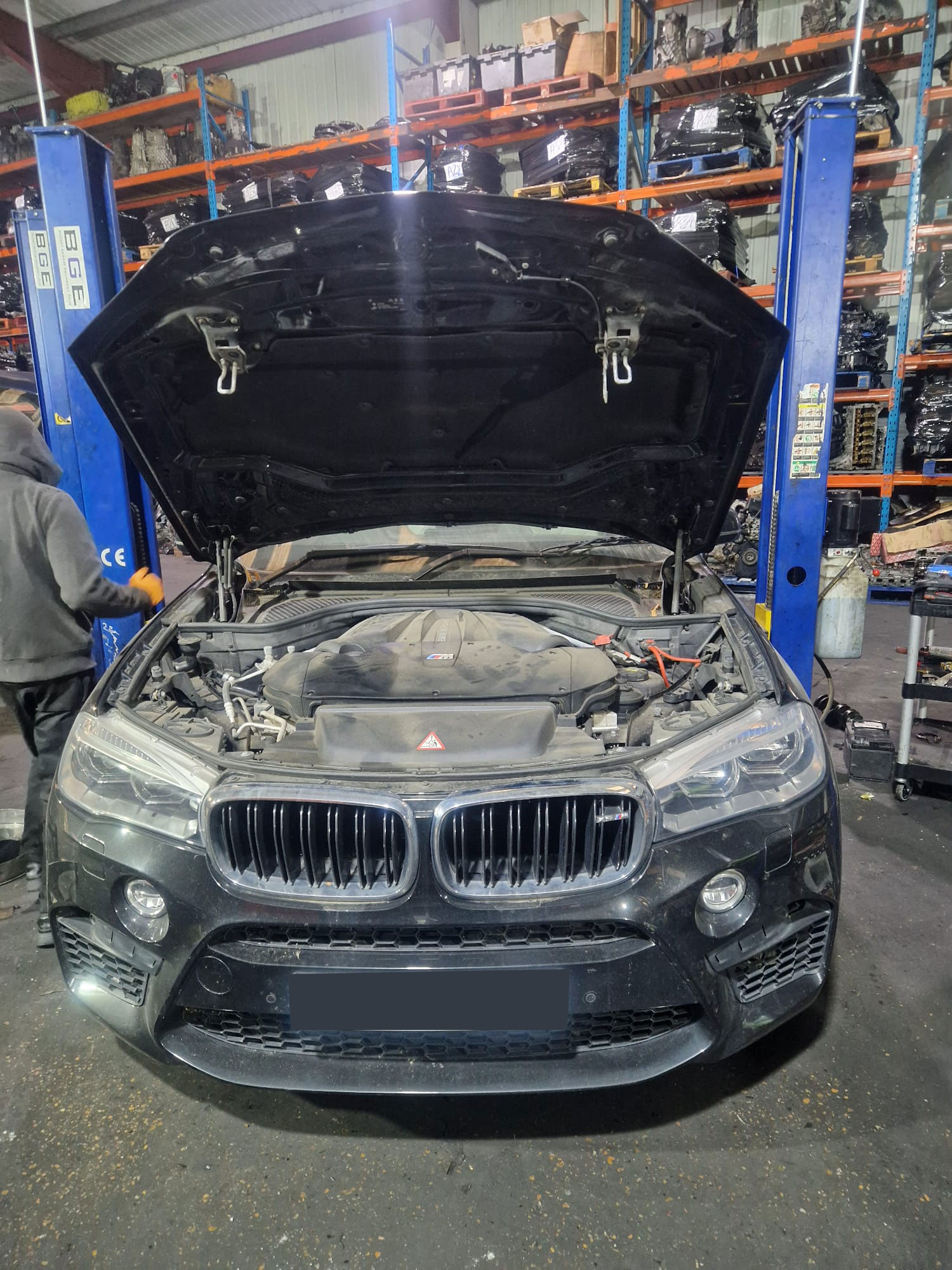 X5 M front with bonnet.