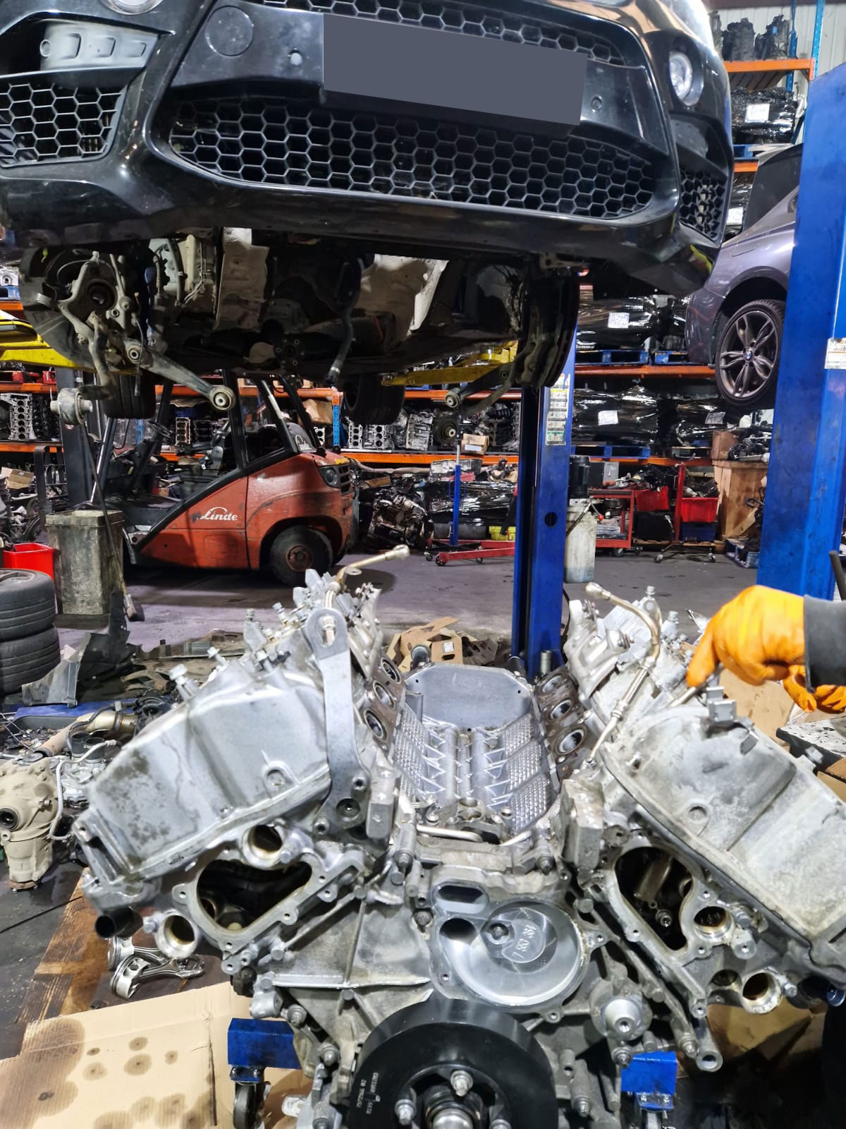 S63 engine V-bank view