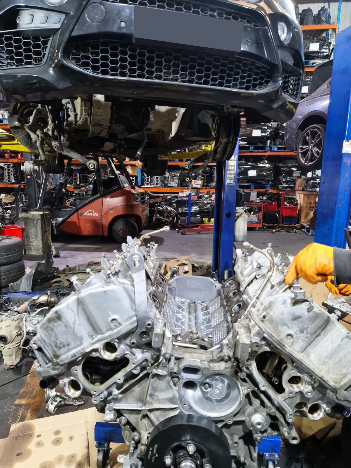 S63 engine V-bank view