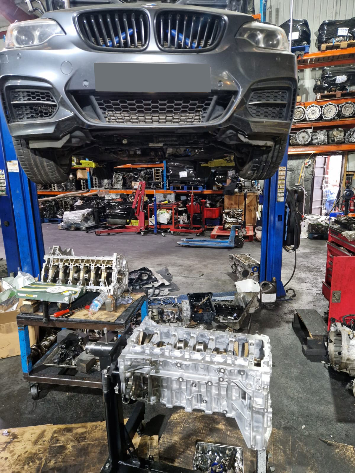 BMW service center engine rebuild.