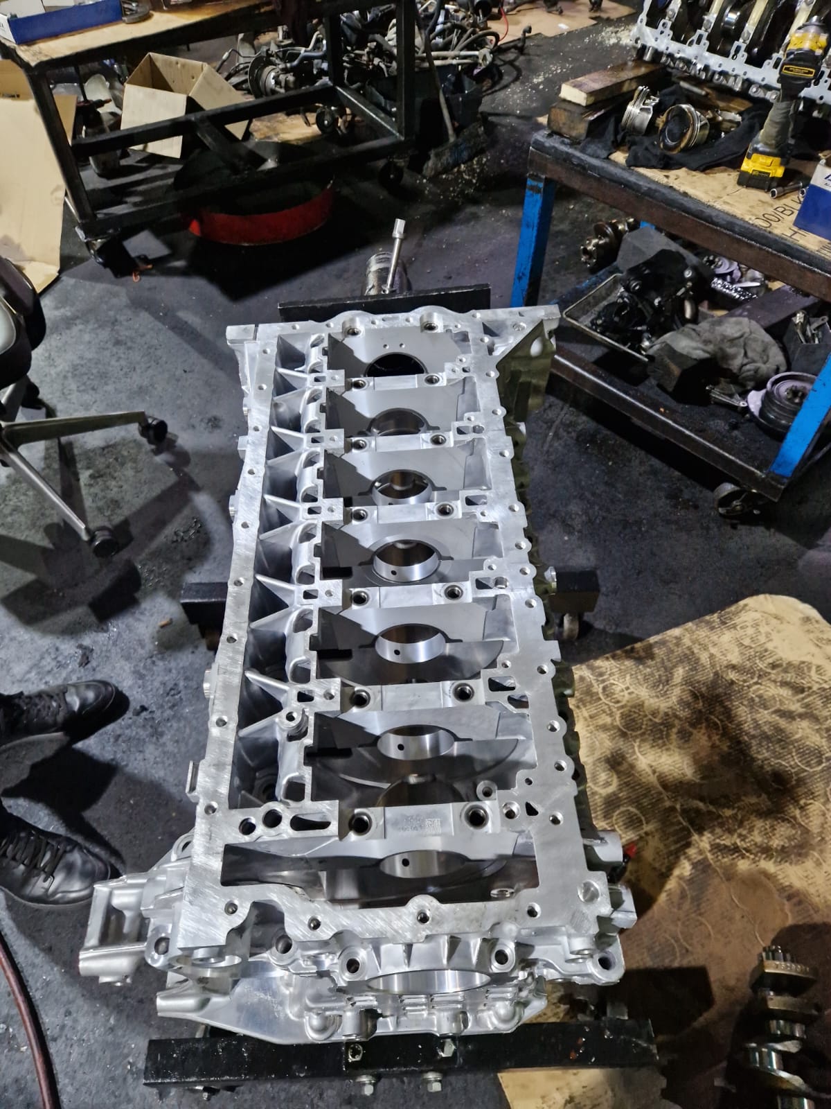 New OE BMW 6-cylinder engine block.
